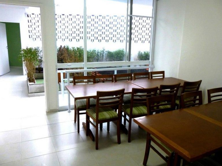 vista da sala de refeição da casa de repouso